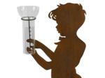 Pluviomètre Garnement acier rouille 38x6x79cm