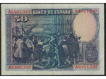 ESPAGNE 50 PESETAS 12 AOUT 1928 TTB (W75b)