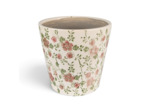 Pot de fleurs d'intérieur céramique beige 14x13cm