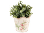 Pot de fleurs céramique rose beige 18x17cm