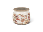 Pot de fleurs céramique beige rose 12x12x10cm