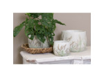 Pot de fleurs pierre tiges de blé beige vert 20x20cm