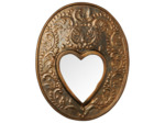 Miroir Plaque Ex-voto en Métal Patine Bronze 22x28cm