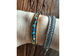 BRACELET MULTIRANGS SQUARE BLUE