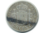 ESPAGNE 50 CENTIMOS ALFONSE XII 1880 MSM TB (W685)N1