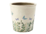 Pot de fleurs beige céramique papillon 17x16cm