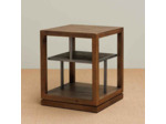 Table d'appoint Crossroads marron sapin et acier 60x50x50cm