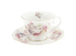 Ensemble tasse et soucoupe rose 13x10x6cm