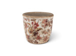 Pot de fleurs rose céramique beige 11x11x11cm