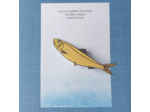 Broche sardine coloris jaune écailles argent