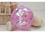 Boule de noël en verre peinte à la main thème petit lapin et signée d'un diamètre de 10 cm personnalisable par le prénom de votre choix