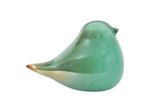 Presse papier oiseau verre vert 13x8x9cm