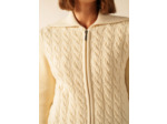 Gilet zippé Tramore en laine et coton