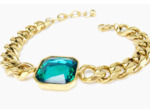 Bracelet Femme Gourmette Or Femme Zircon Vert