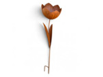 Tuteur Jardin Fleur ouverte fer rouille 38x38x144cm