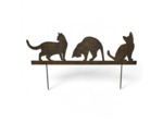 Silhouette déco jardin Chats 60x19cm