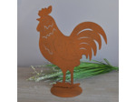 Silhouette déco jardin Coq 34x15x40cm