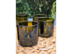 Lot 4 tasses à café artisanales en verre recyclé - Bouteille de vin