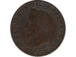 FRANCE 1 CENTIME NAPOLEON III 1861 BB (Strasbourg) TTB (G87)