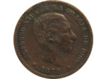 ESPAGNE 5 CENTIMOS 1879 OM TB+ (W674)
