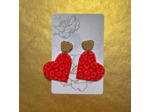 Boucles d'oreilles coeur coloris rouge motif léopard rose