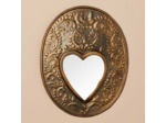 Miroir Plaque Ex-voto en Métal Patine Bronze 22x28cm