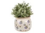 Pot de fleurs intérieur céramique beige bleu 13x16x16cm