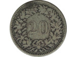 SUISSE 20 RAPPEN 1850 BB TB