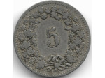 SUISSE 5 RAPPEN 1880 B TB+