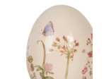 Oeuf décoratif beige céramique fleurs 10x12cm
