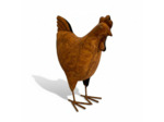 Statuette poule décorative fer rouille 17x7x20cm