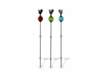 Ensemble 3 tuteurs boules fonte coqs 8x135cm
