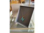 Collier initiale N - Say my Name Bleu Néon
