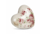 Coeur décoratif céramique motif roses 11x11x4cm