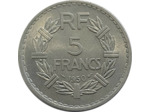 FRANCE 5 FRANCS LAVRILLIER ALUMINIUM 1950 SUP (G766a)