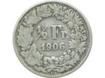 SUISSE 1/2 FRANC 1906 B TB+