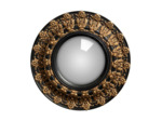 Miroir Convexe Baroque Noir décor Doré 33cm