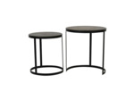 Ensemble 2 tables basses gigognes bronze et métal Noir 52x49x49cm