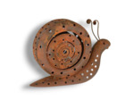 Photophore escargot rouille 33x9x23cm