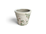 Décoration pot de fleurs beige vert 8x7cm