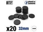 Socles plastiques ronds 32mm noir