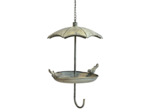 Grande mangeoire oiseaux parapluie fer à suspendre  33x29x69cm