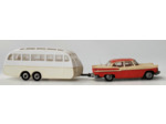 SIMCA CHAMBORD BEIGE ROUGE ET CARAVANE HENON 2 TONS NOREV PLASTIQUE 1/43