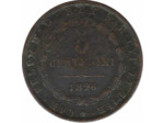 ITALIE (SARDAIGNE)  5 CENTESIMI 1826 MVP TB N2