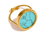 Bague Or et Turquoise Ajustable