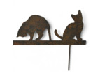 Silhouette déco jardin Chats 60x19cm