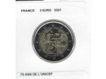 FRANCE 2021 2 EURO COMMEMORATIVE 75 ANS DE L'UNICEF SUP