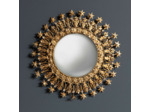 Petit miroir convexe auréole d'étoiles doré 28x28x1cm