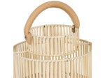 Lanterne d'extérieur Pasil osier blanc cuir de vache 31x45cm