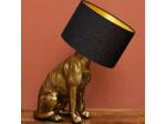 Lampe chien doré et noir 60x31x44cm